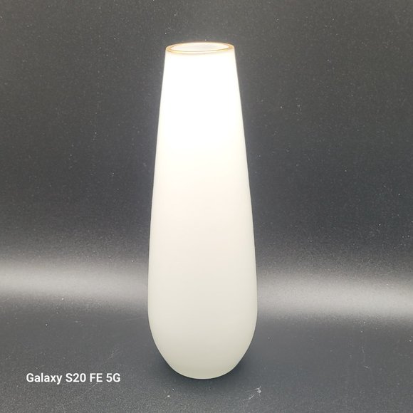 Vintage White Satin Frosted BUD Vase Made In Italy Flower Design 8” - Picture 6 of 8